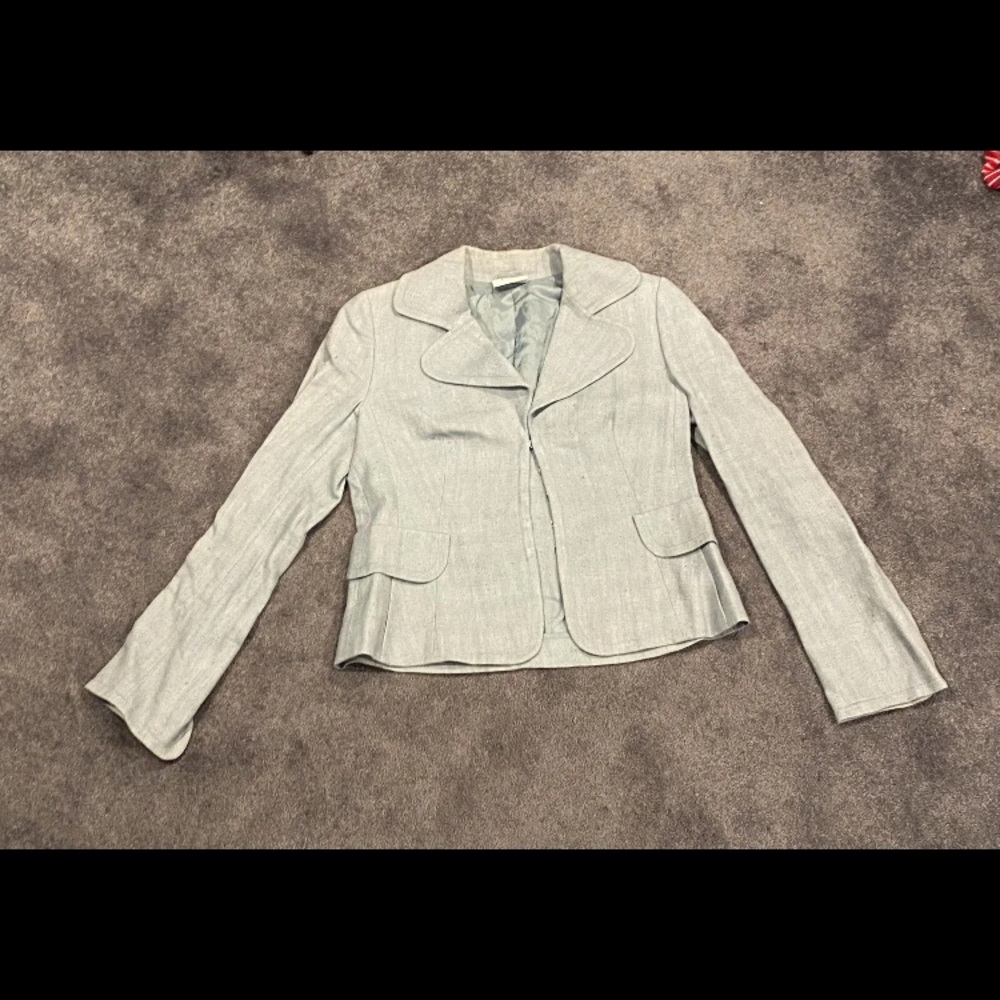 (1) Trendy Light Blue Akris Punto Soft & Comfy Blazer/Suit Jacket Women’s Size 8